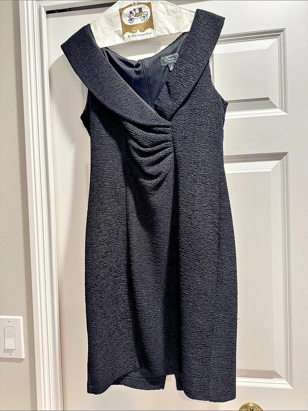Collection dressbarn Black Ruched Dress Size 12 Like New